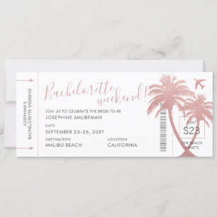 Boardingpass för bosättningspartiet Bachelorette P Inbjudningar
