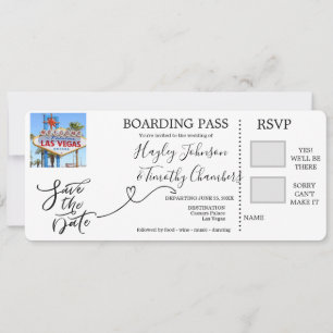 Boardingpass för bröllop i Las Vegas, Nevada Inbjudningar