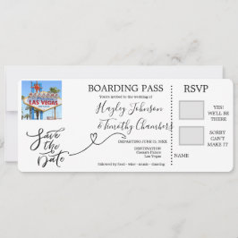 Boardingpass för bröllop i Las Vegas, Nevada Inbjudningar