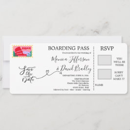Boardingpass för bröllop i Rom, Italien Inbjudningar