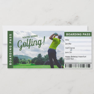 Boardingpass för gåvsintyg för Golf Resa