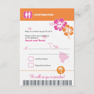 Boardingpass för Hawaii Bröllop OSA Confirmation Kort