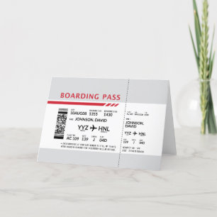 Boardingpass - Grått Tack Kort