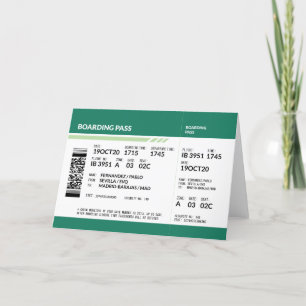 Boardingpass - Grönt Tack Kort