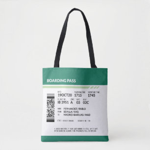 Boardingpass - Grönt Tygkasse