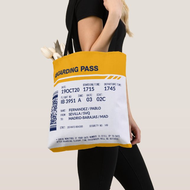 Boardingpass - Gult Tygkasse (Närbild)