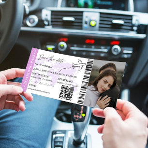 Boardingpass Minimalist sparadatum-kort Spara Datumet