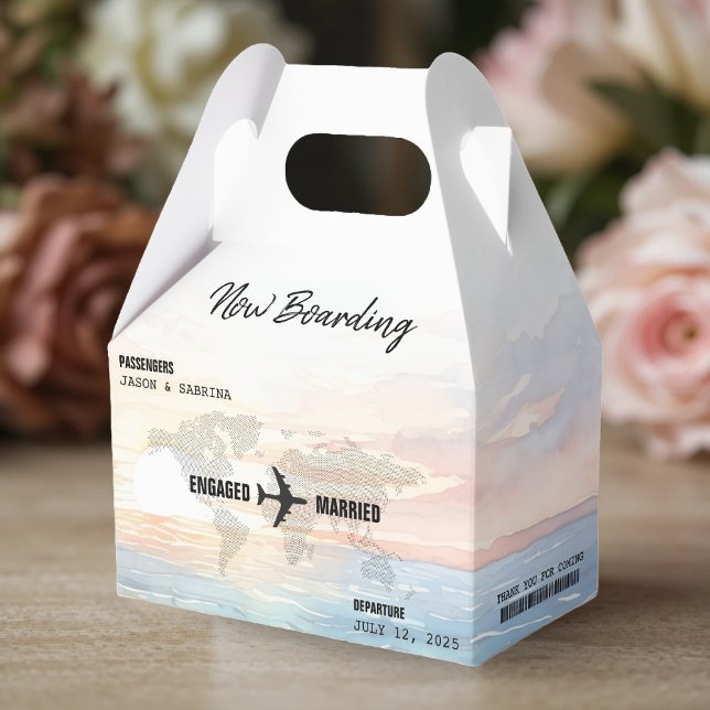 Boardingpass Ocean Sunset Destinations Wedding Presentaskar (Boarding Pass Ocean Sunset Destination Wedding Favor Boxes
)