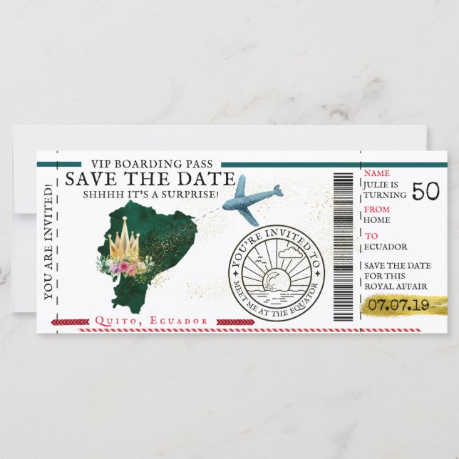 Boardingpass | Överraskdestination Födelsedag (Framsida)