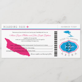 Boardingpass till Aruba bröllopsinbjudan Inbjudningar