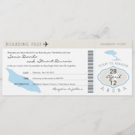 Boardingpass till Aruba bröllopsinbjudan Inbjudningar