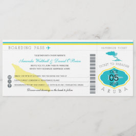 Boardingpass till Aruba bröllopsinbjudan Inbjudningar