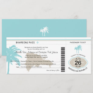 Boardingpass till Dominikanska republiken Bröllop Inbjudningar