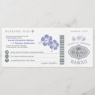 Boardingpass till Hawaii bröllopsinbjudning Inbjudningar