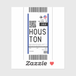 Boardingpass till Houston (IAH) Klistermärken