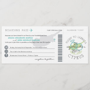 Boardingpass till inbjudan till Cypern