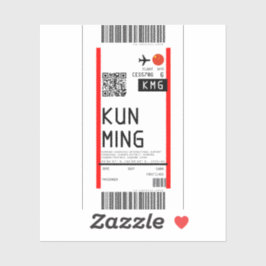 Boardingpass till Kunming (KMG) Klistermärken