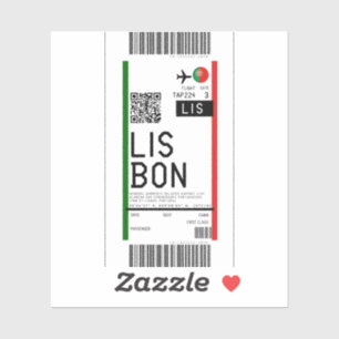 Boardingpass till Lissabon (LIS) Klistermärken