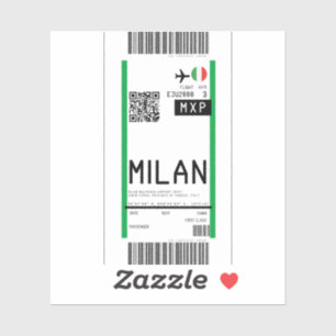 Boardingpass till Milano (MXP) Klistermärken