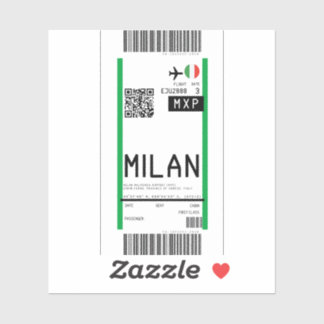Boardingpass till Milano (MXP) Klistermärken