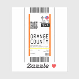 Boardingpass till Santa Ana (SNA) Klistermärken