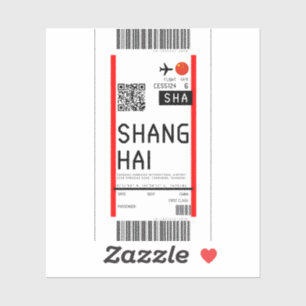 Boardingpass till Shanghai (SHA) Klistermärken