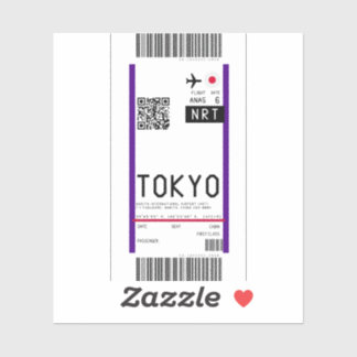 Boardingpass till Toyko (NRT) Klistermärken