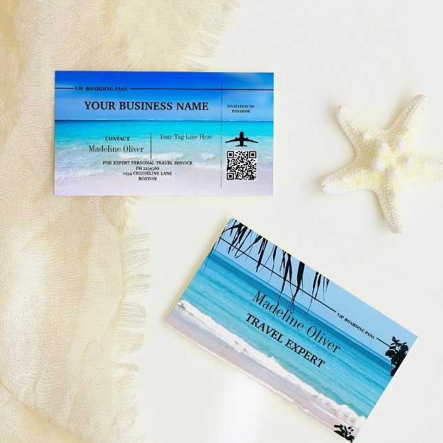 Boardingpass Travel Destination Agent Ocean Visitkort (Skapare uppladdad)