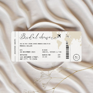 Boardingpass Travel ThLED Möhippa Beige Inbjudningar
