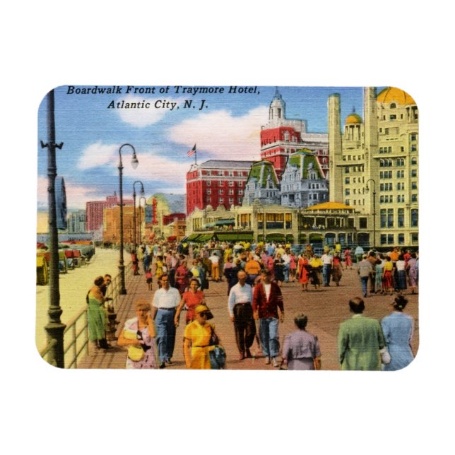 Boardpromenad, Atlantic City Vintage Magnet (Horisontell)