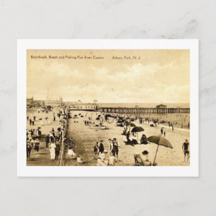 Boardpromenad & Beach, Asbury Park, New jersey Vin Vykort