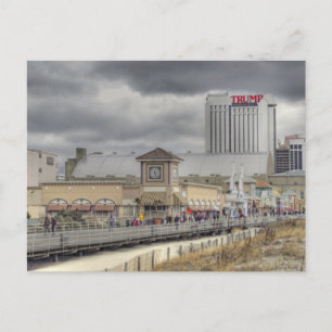 Boardpromenad i Atlantic City, NJ Vykort