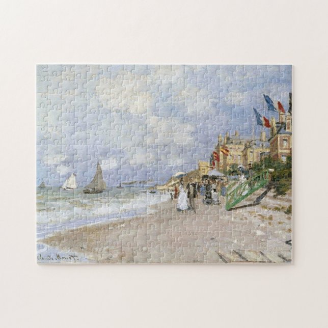 Boardpromenad i Trouville Monet Fine Art Pussel (Horisontell)