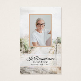 Boardpromenad till Beach Funeral Service Memorial Visitkort