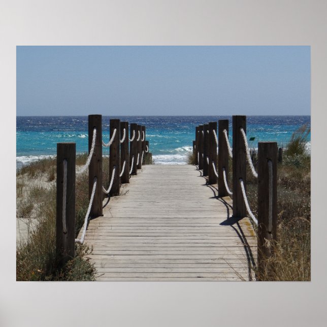 Boardpromenad till Beach Poster (Framsidan)