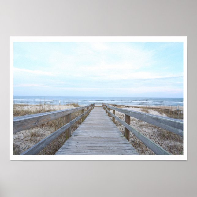 Boardpromenad till Beach Poster (Framsidan)