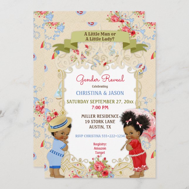 Boardpromenad Victoriana Beach Summer Gender Revea Inbjudningar (Fram/baksida)