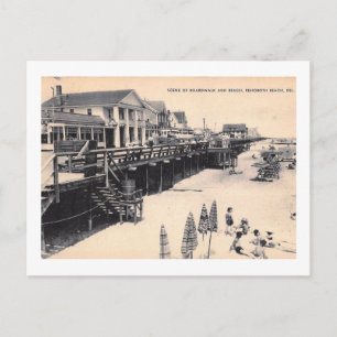 Boardpromenad vid RehoBåde Beach, Delaware Vintage Vykort