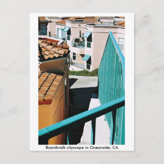 Boardpromenadcityscape i Oceanside, CA. Vykort