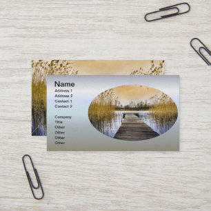 Boardpromenaddockan vid Ukrainas flod Visitkort