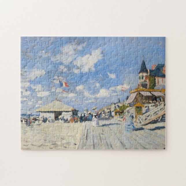 Boardpromenaden på trouville, Monet Puzzle Pussel (Horisontell)