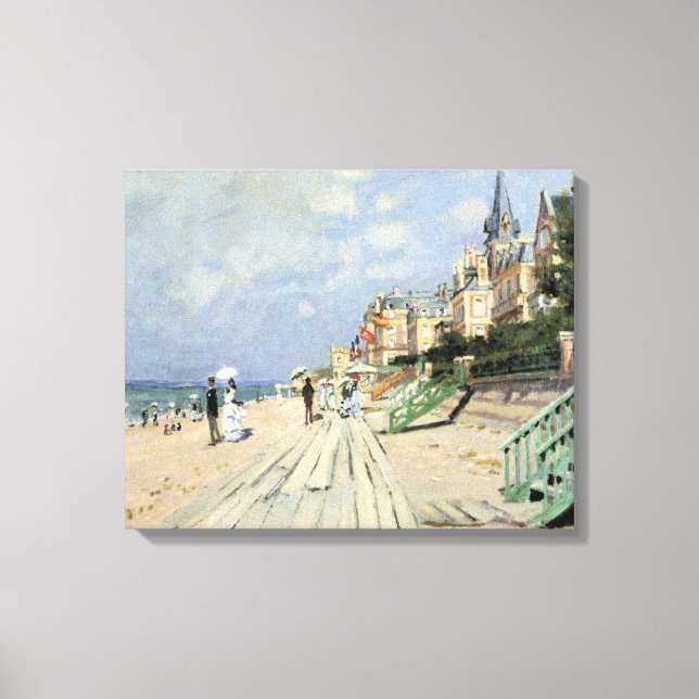 Boardpromenaden vid Trouville av Claude Monet Canvastryck (Framsida)