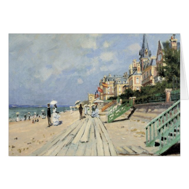 Boardpromenaden vid Trouville av Claude Monet Hälsningskort (Framsidan Horizontal)