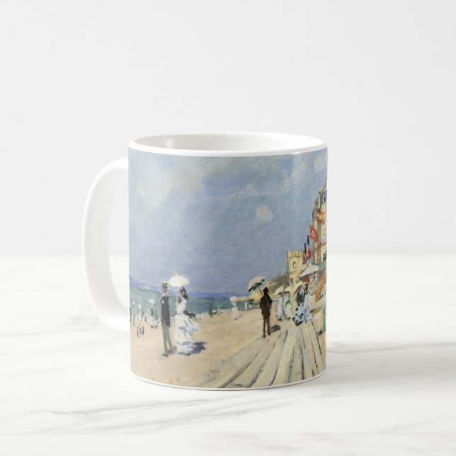 Boardpromenaden vid Trouville av Claude Monet Kaffemugg (Framsida vänster)