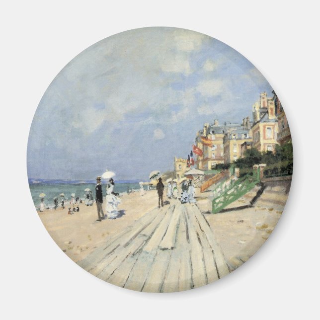 Boardpromenaden vid Trouville av Claude Monet Magnet (Framsidan)
