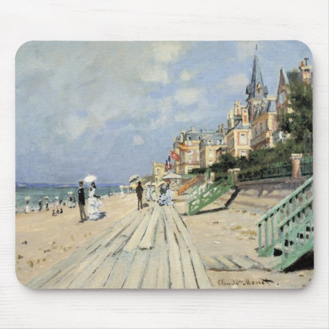 Boardpromenaden vid Trouville av Claude Monet Musmatta (Framsidan)