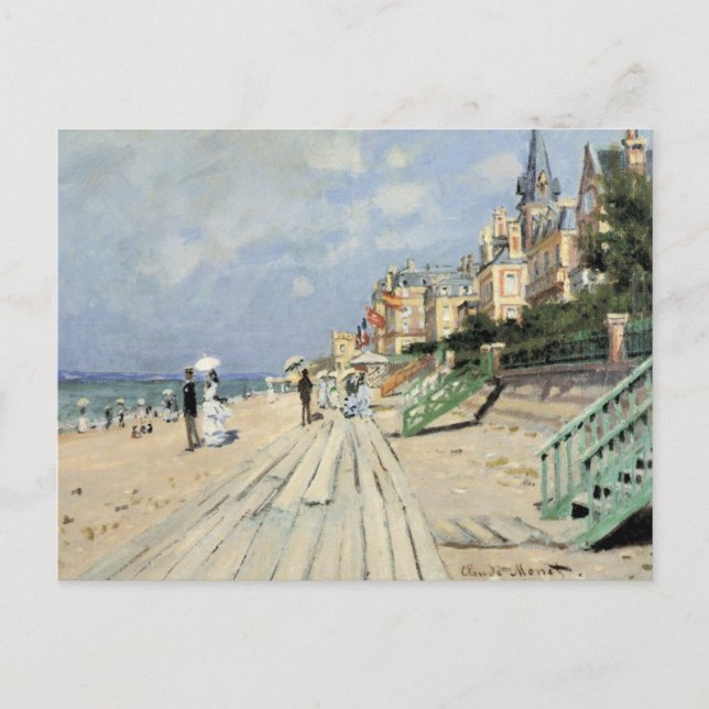 Boardpromenaden vid Trouville av Claude Monet Vykort (Framsida)