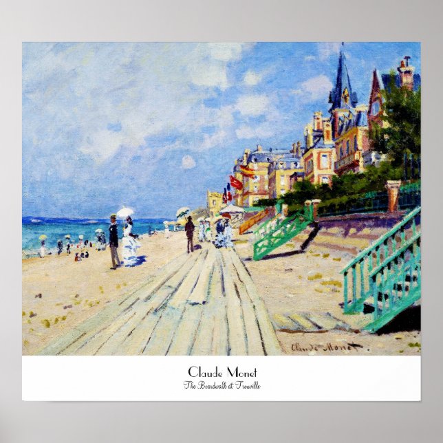 Boardpromenaden vid Trouville Claude Monet Poster (Framsidan)