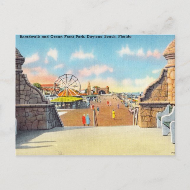 Boardpromenaparken, Daytona Beach, Florida Vykort (Framsida)