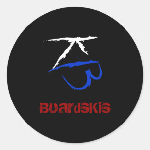 BoardsKis - Emblem Sticker (svart) Runt Klistermärke